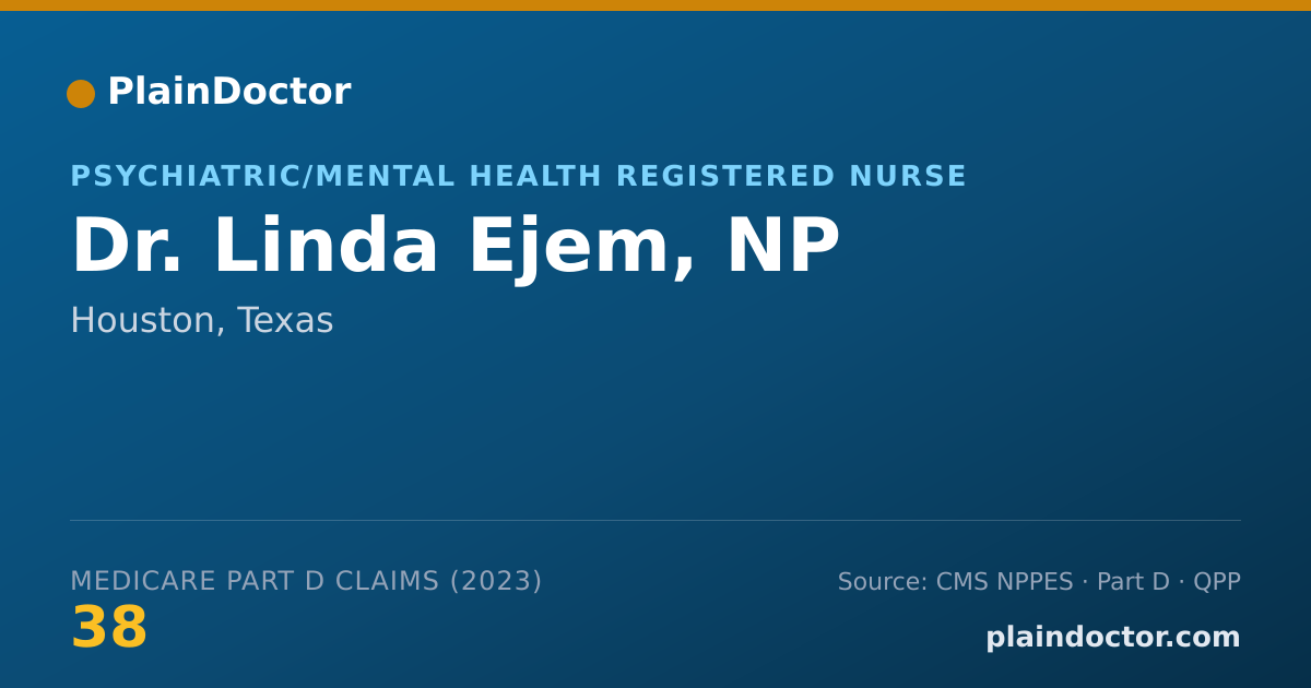 Shareable card for Linda Ejem, NP - Psychiatric/Mental Health Registered Nurse, Houston, TX
