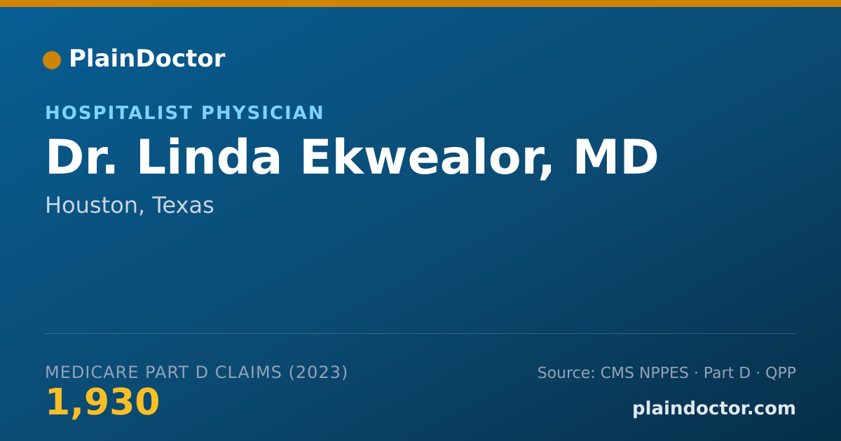 Shareable card for Linda Ekwealor, MD - Hospitalist Physician, Houston, TX