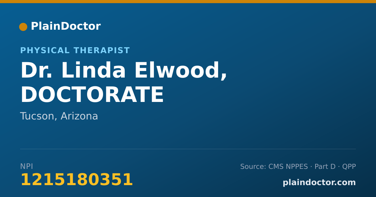 Shareable card for Linda Elwood, DOCTORATE - Physical Therapist, Tucson, AZ