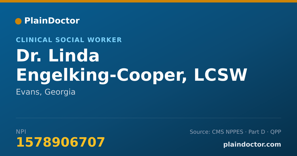Shareable card for Linda Engelking-Cooper, LCSW - Clinical Social Worker, Evans, GA