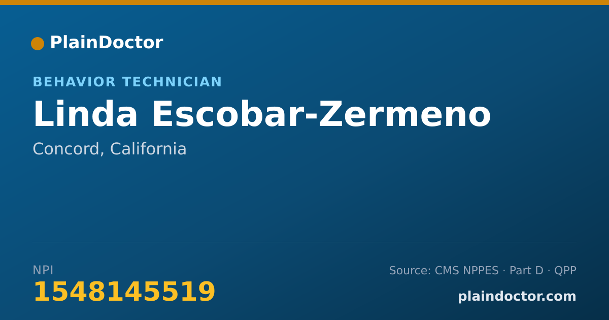 Shareable card for Linda Escobar-Zermeno - Behavior Technician, Concord, CA