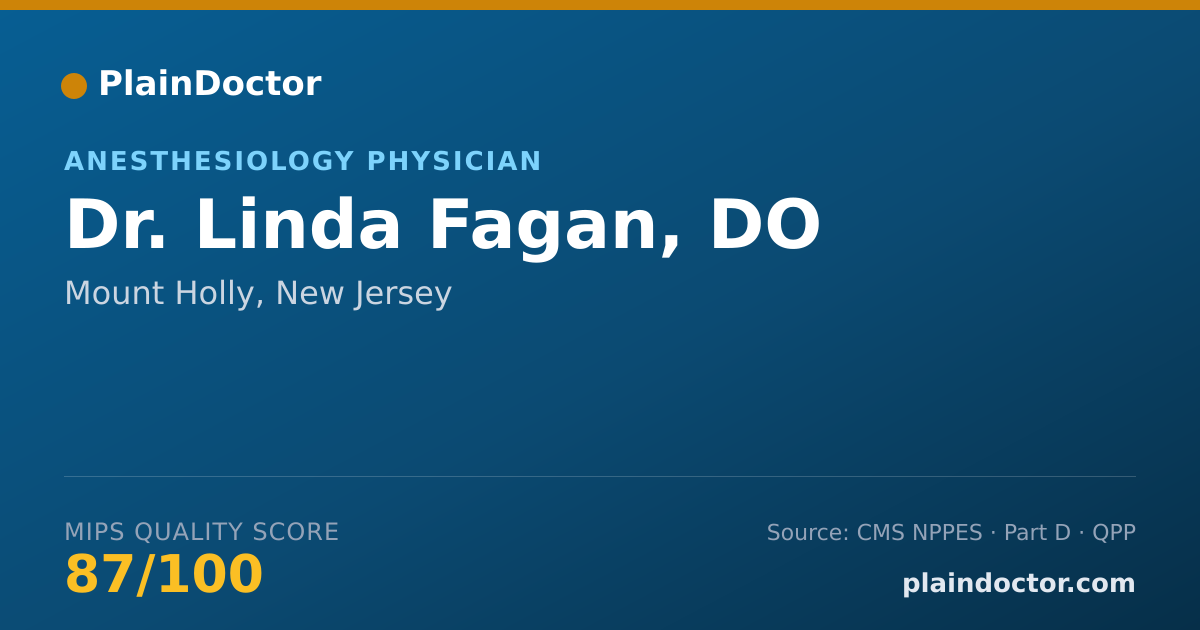 Shareable card for Linda Fagan, DO - Anesthesiology Physician, Mount Holly, NJ