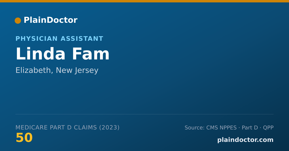 Shareable card for Linda Fam - Physician Assistant, Elizabeth, NJ