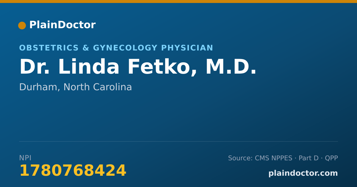 Shareable card for Linda Fetko, M.D. - Obstetrics & Gynecology Physician, Durham, NC
