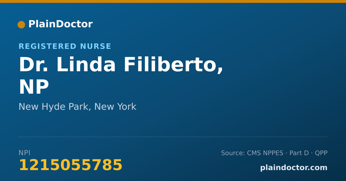 Shareable card for Linda Filiberto, NP - Registered Nurse, New Hyde Park, NY