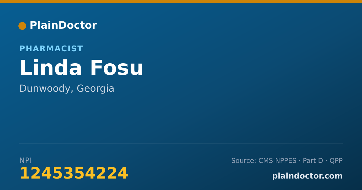 Shareable card for Linda Fosu - Pharmacist, Dunwoody, GA