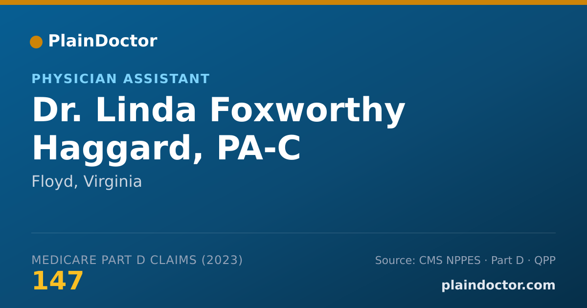 Shareable card for Linda Foxworthy Haggard, PA-C - Physician Assistant, Floyd, VA
