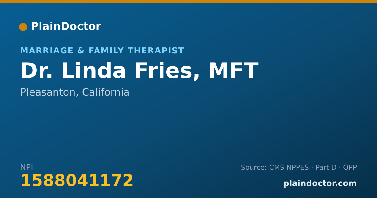 Shareable card for Linda Fries, MFT - Marriage & Family Therapist, Pleasanton, CA