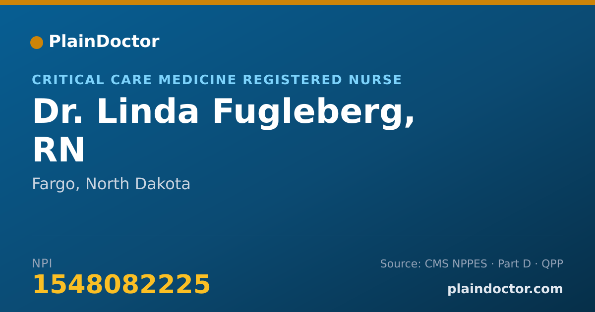 Shareable card for Linda Fugleberg, RN - Critical Care Medicine Registered Nurse, Fargo, ND