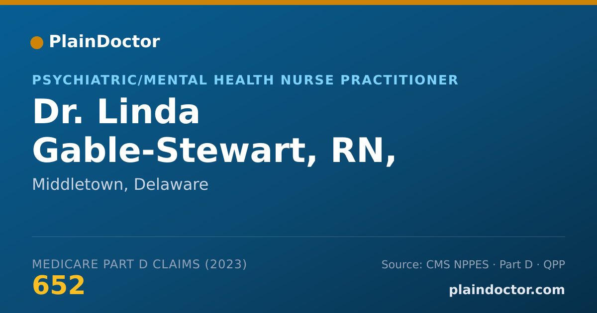 Shareable card for Linda Gable-Stewart, RN, PMHNP,BC - Psychiatric/Mental Health Nurse Practitioner, Middletown, DE
