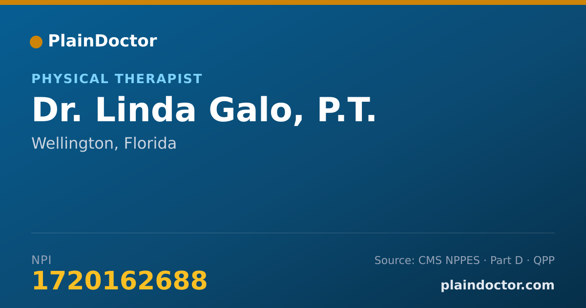 Shareable card for Linda Galo, P.T. - Physical Therapist, Wellington, FL