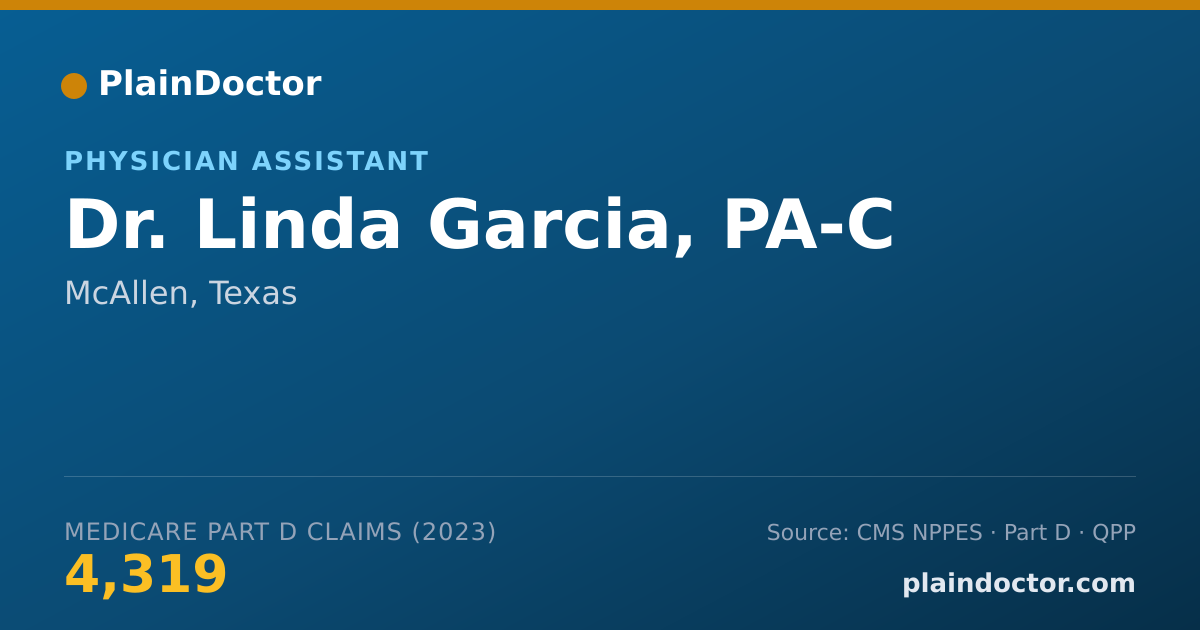 Shareable card for Linda Garcia, PA-C - Physician Assistant, McAllen, TX