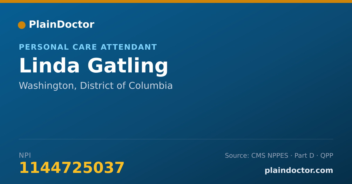 Shareable card for Linda Gatling - Personal Care Attendant, Washington, DC