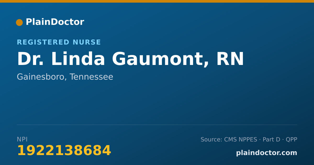 Shareable card for Linda Gaumont, RN - Registered Nurse, Gainesboro, TN