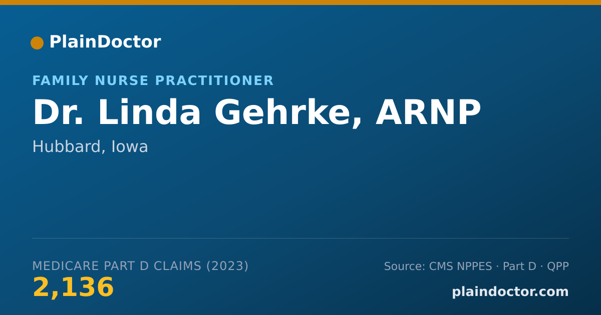 Shareable card for Linda Gehrke, ARNP - Family Nurse Practitioner, Hubbard, IA