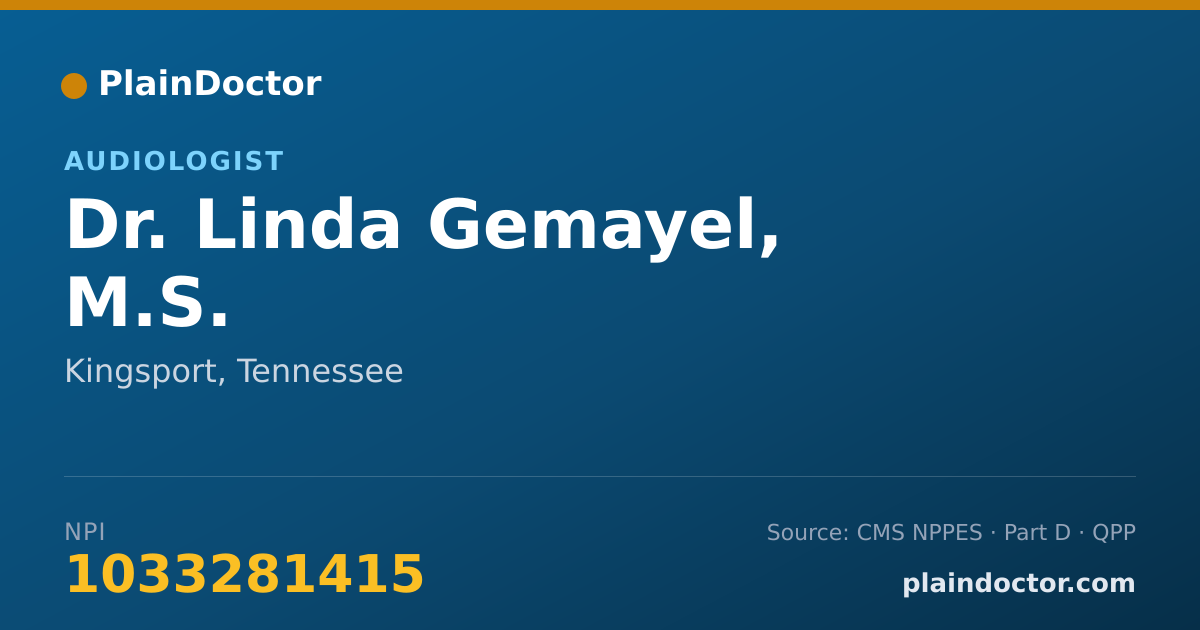 Shareable card for Linda Gemayel, M.S. - Audiologist, Kingsport, TN