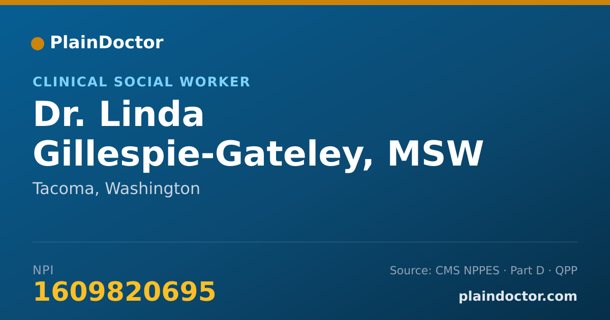 Shareable card for Linda Gillespie-Gateley, MSW - Clinical Social Worker, Tacoma, WA