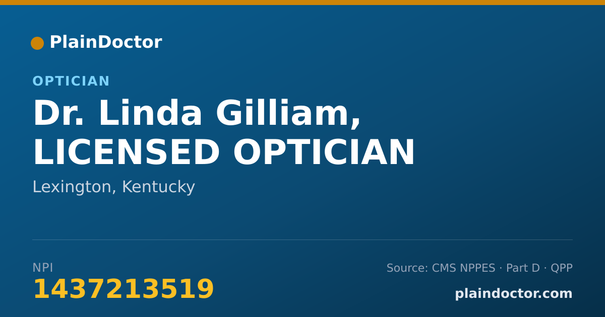 Shareable card for Linda Gilliam, LICENSED OPTICIAN - Optician, Lexington, KY