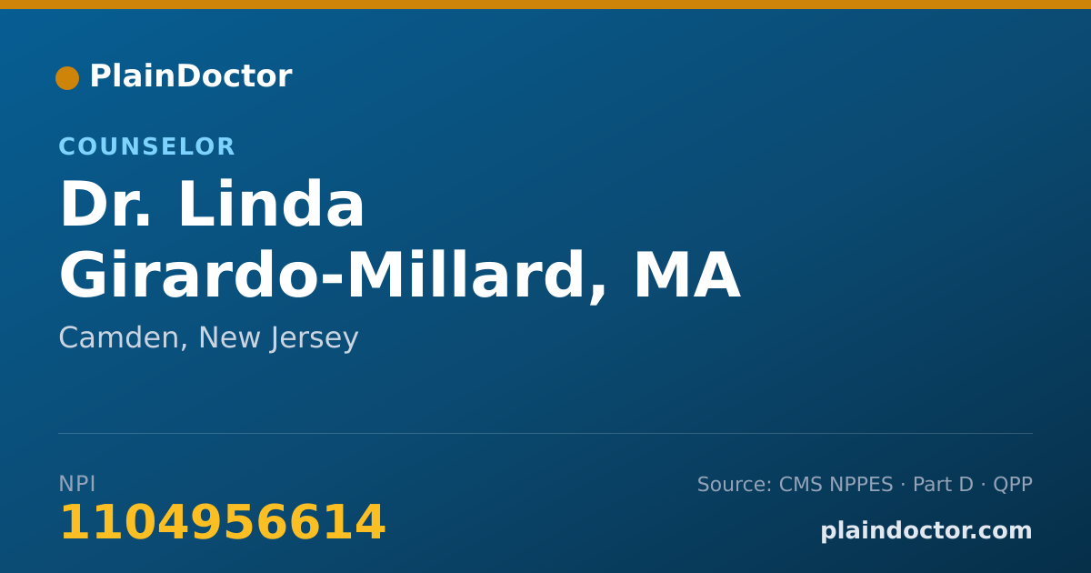 Shareable card for Linda Girardo-Millard, MA - Counselor, Camden, NJ