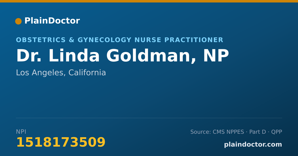 Shareable card for Linda Goldman, NP - Obstetrics & Gynecology Nurse Practitioner, Los Angeles, CA