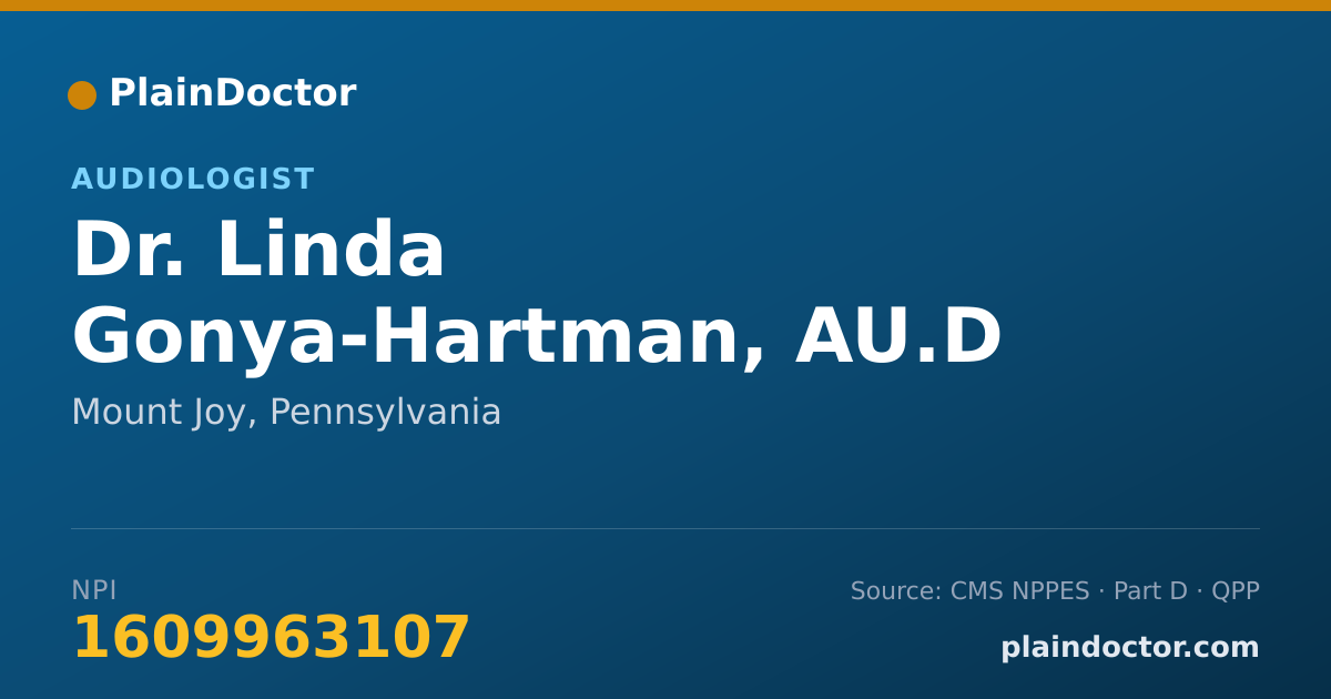 Shareable card for Linda Gonya-Hartman, AU.D - Audiologist, Mount Joy, PA