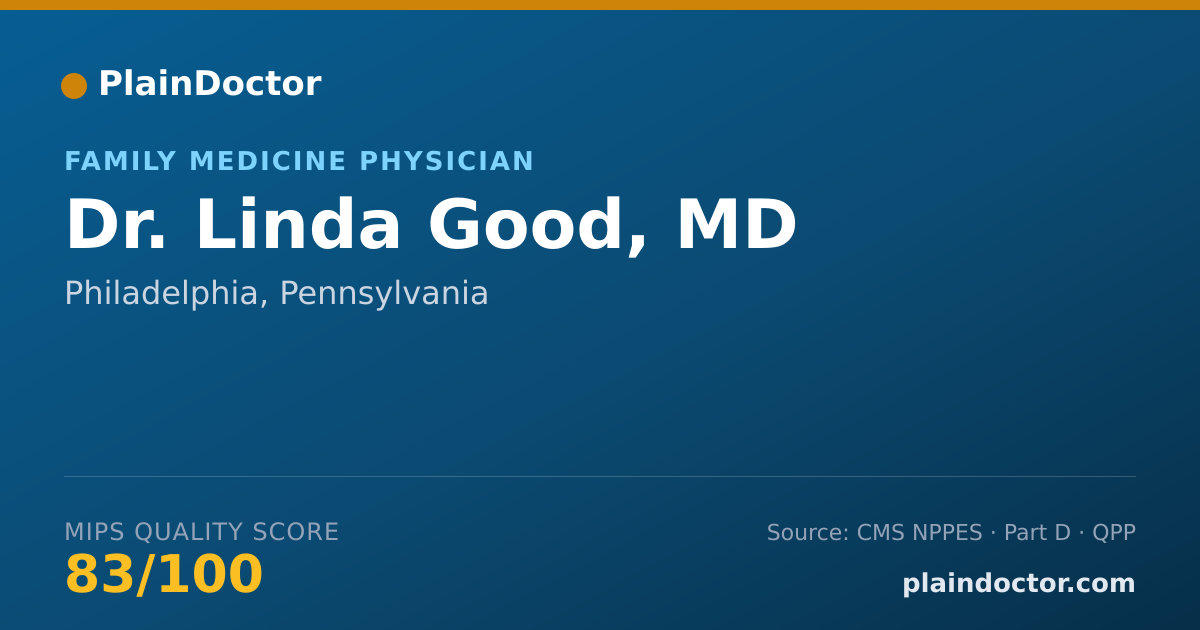 Shareable card for Linda Good, MD - Family Medicine Physician, Philadelphia, PA
