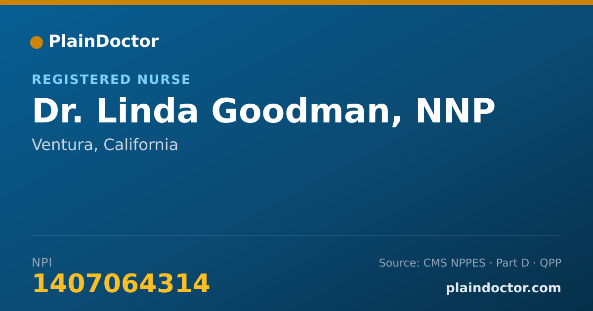 Shareable card for Linda Goodman, NNP - Registered Nurse, Ventura, CA