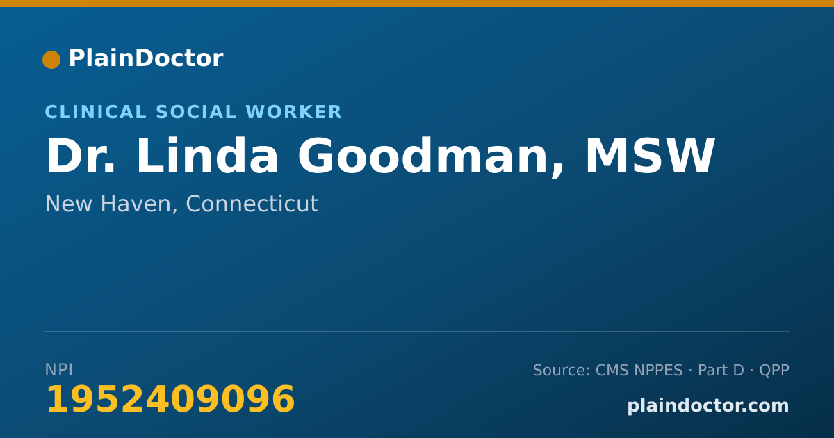 Shareable card for Linda Goodman, MSW - Clinical Social Worker, New Haven, CT