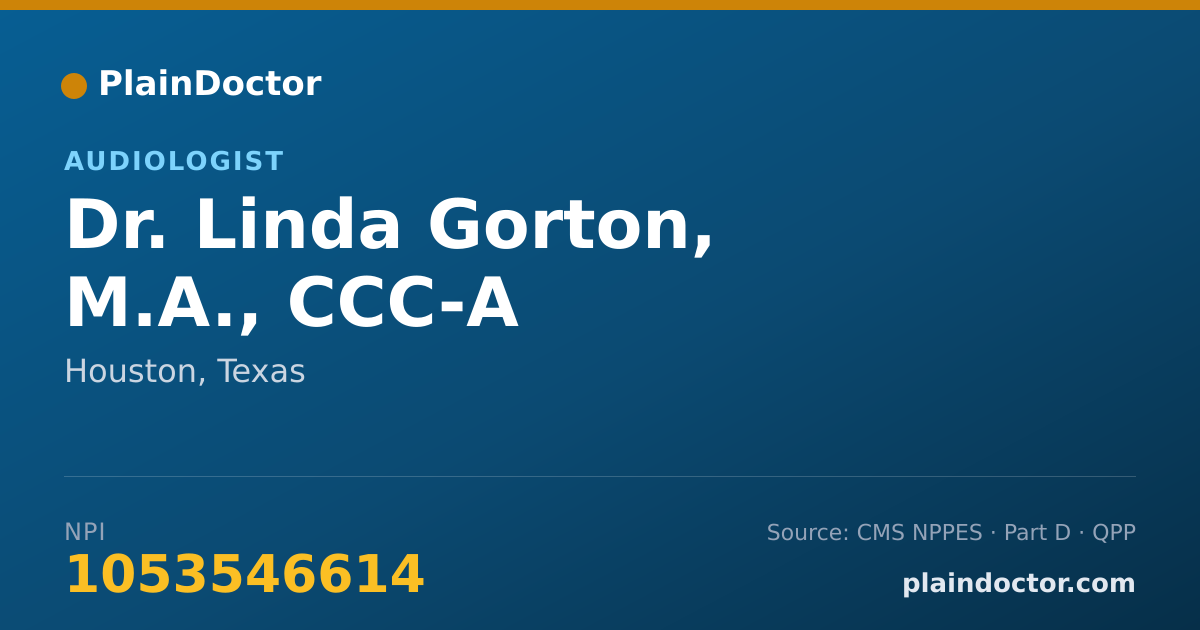 Shareable card for Linda Gorton, M.A., CCC-A - Audiologist, Houston, TX