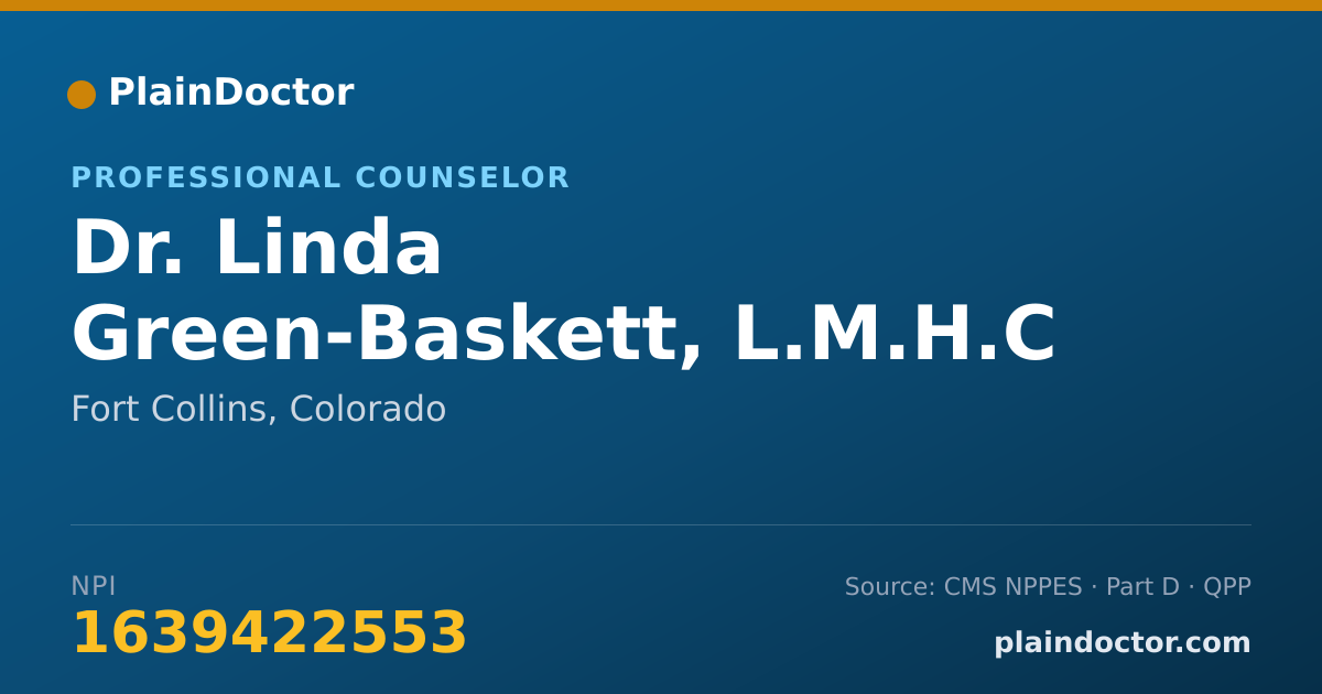 Shareable card for Linda Green-Baskett, L.M.H.C - Professional Counselor, Fort Collins, CO