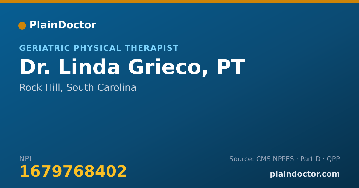 Shareable card for Linda Grieco, PT - Geriatric Physical Therapist, Rock Hill, SC