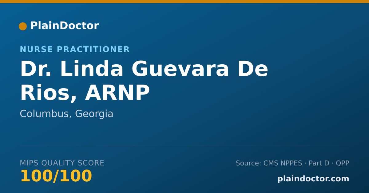 Shareable card for Linda Guevara De Rios, ARNP - Nurse Practitioner, Columbus, GA