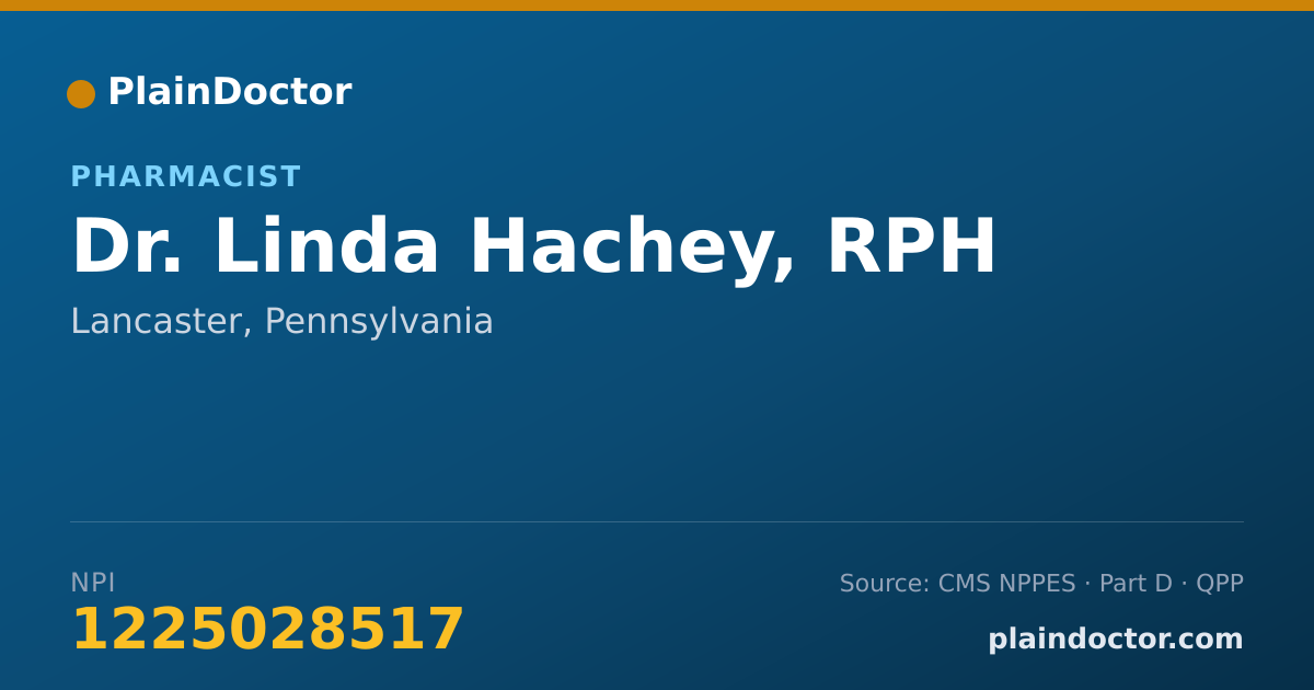 Shareable card for Linda Hachey, RPH - Pharmacist, Lancaster, PA