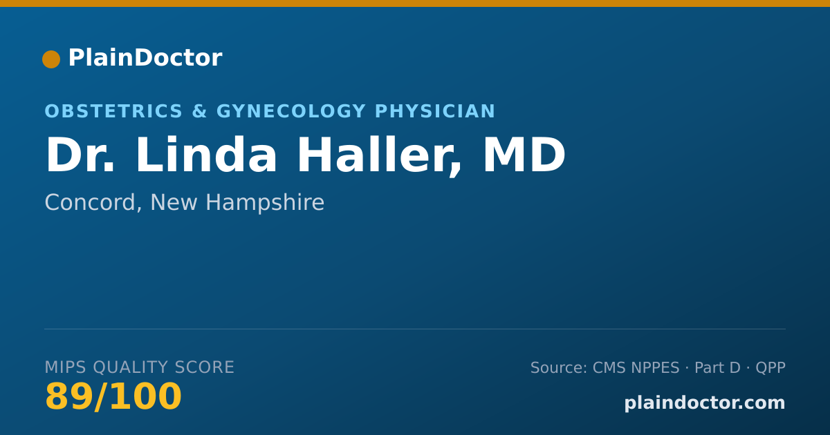 Shareable card for Linda Haller, MD - Obstetrics & Gynecology Physician, Concord, NH