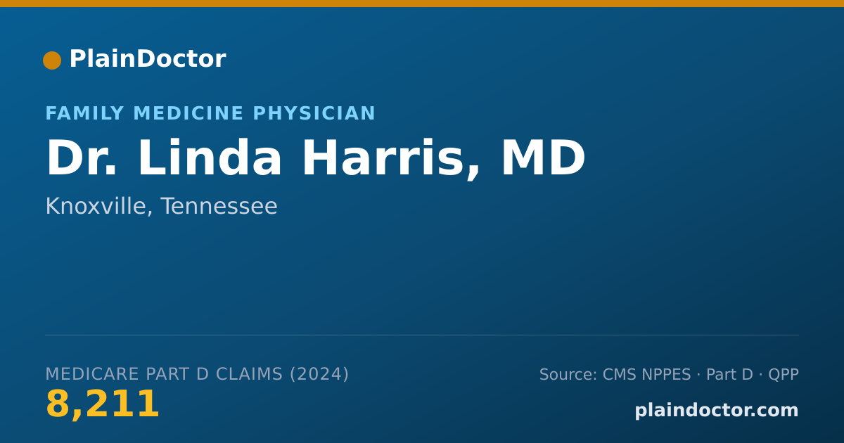 Shareable card for Linda Harris, MD - Family Medicine Physician, Knoxville, TN