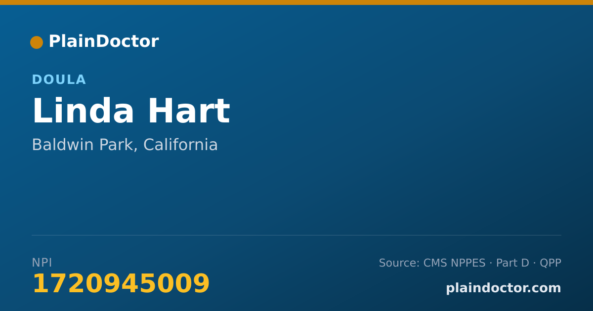 Shareable card for Linda Hart - Doula, Baldwin Park, CA