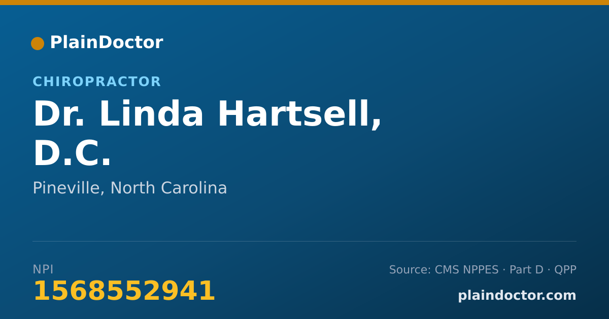Shareable card for Linda Hartsell, D.C. - Chiropractor, Pineville, NC