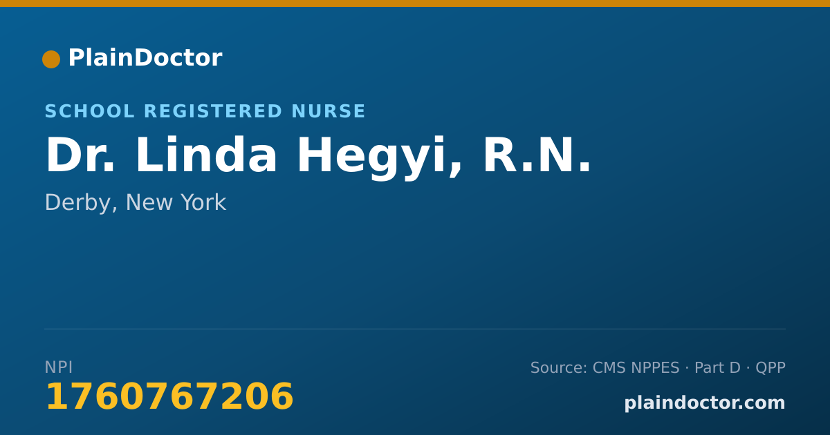 Shareable card for Linda Hegyi, R.N. - School Registered Nurse, Derby, NY