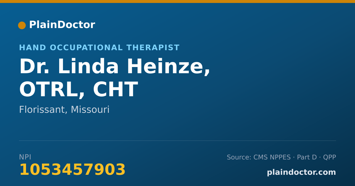 Shareable card for Linda Heinze, OTRL, CHT - Hand Occupational Therapist, Florissant, MO