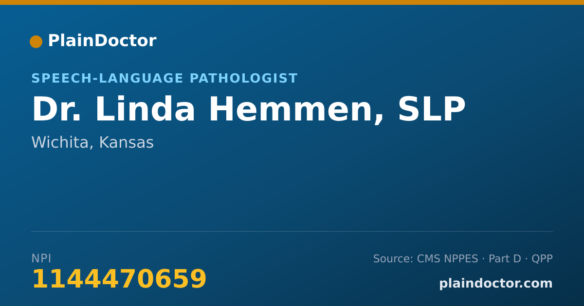 Shareable card for Linda Hemmen, SLP - Speech-Language Pathologist, Wichita, KS