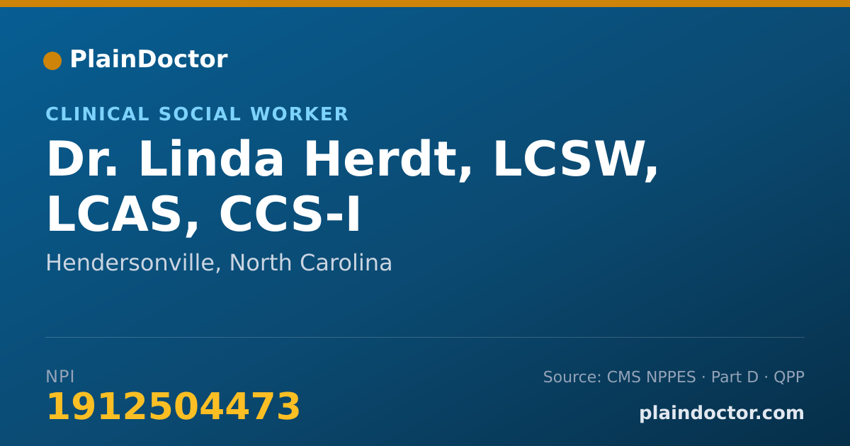Shareable card for Linda Herdt, LCSW, LCAS,  CCS-I - Clinical Social Worker, Hendersonville, NC