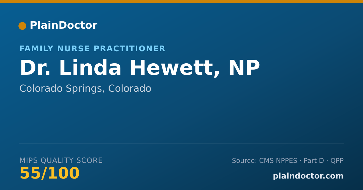 Shareable card for Linda Hewett, NP - Family Nurse Practitioner, Colorado Springs, CO