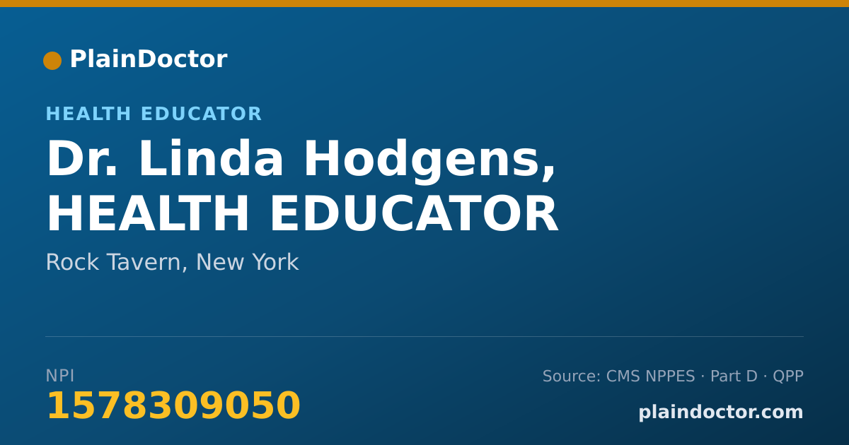 Shareable card for Linda Hodgens, HEALTH EDUCATOR - Health Educator, Rock Tavern, NY