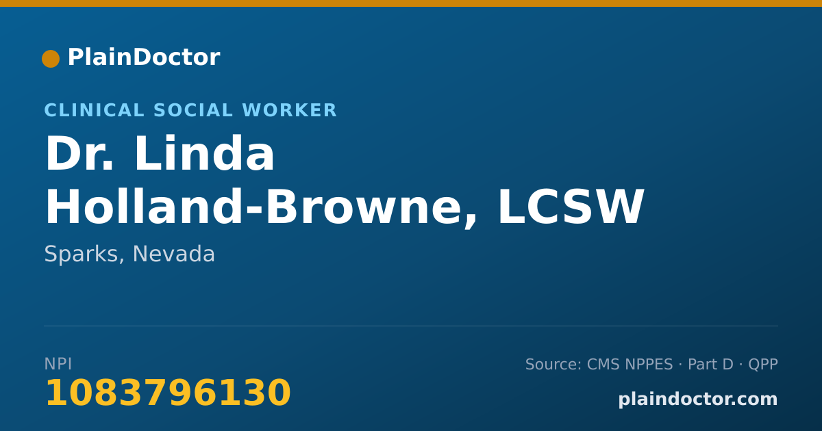 Shareable card for Linda Holland-Browne, LCSW - Clinical Social Worker, Sparks, NV
