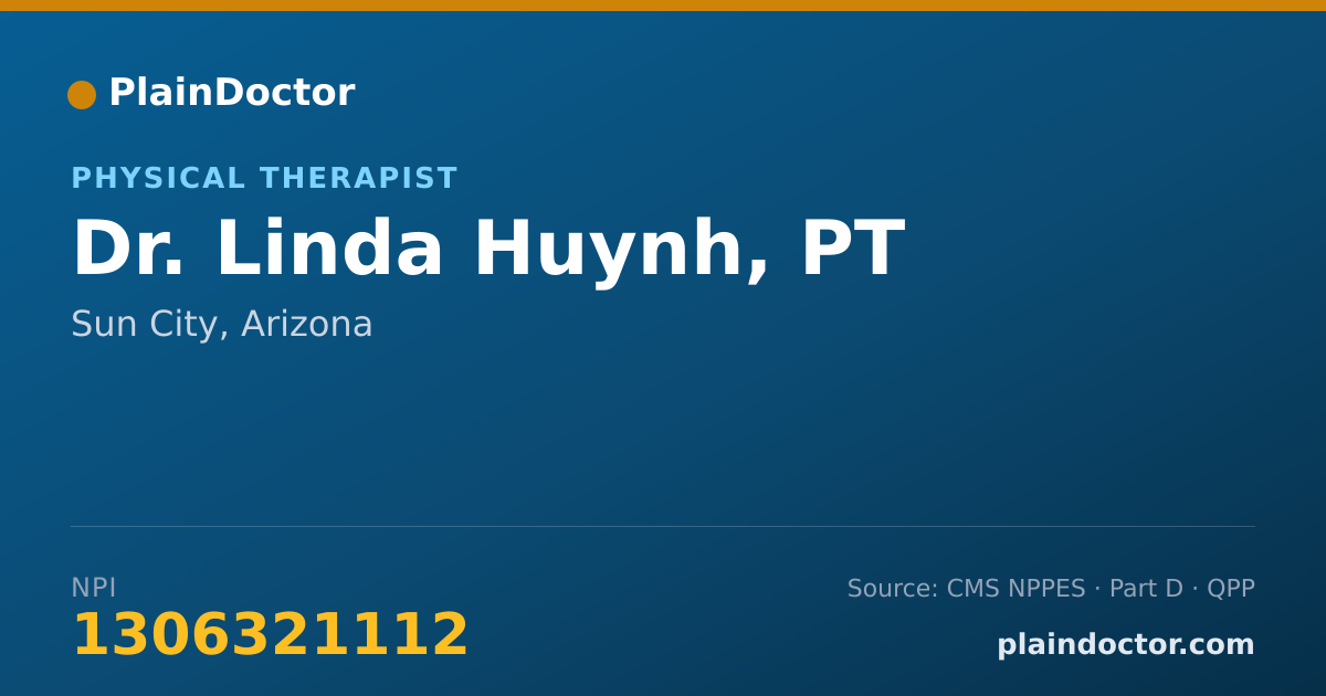 Shareable card for Linda Huynh, PT - Physical Therapist, Sun City, AZ
