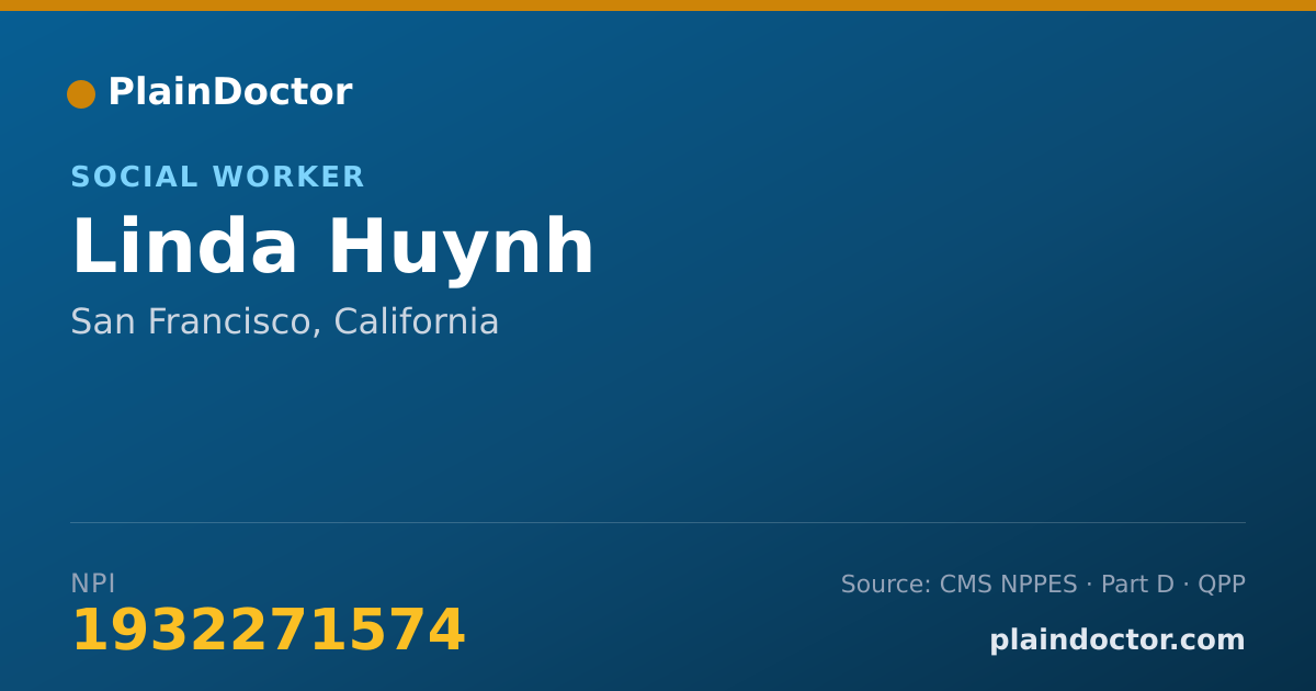 Shareable card for Linda Huynh - Social Worker, San Francisco, CA