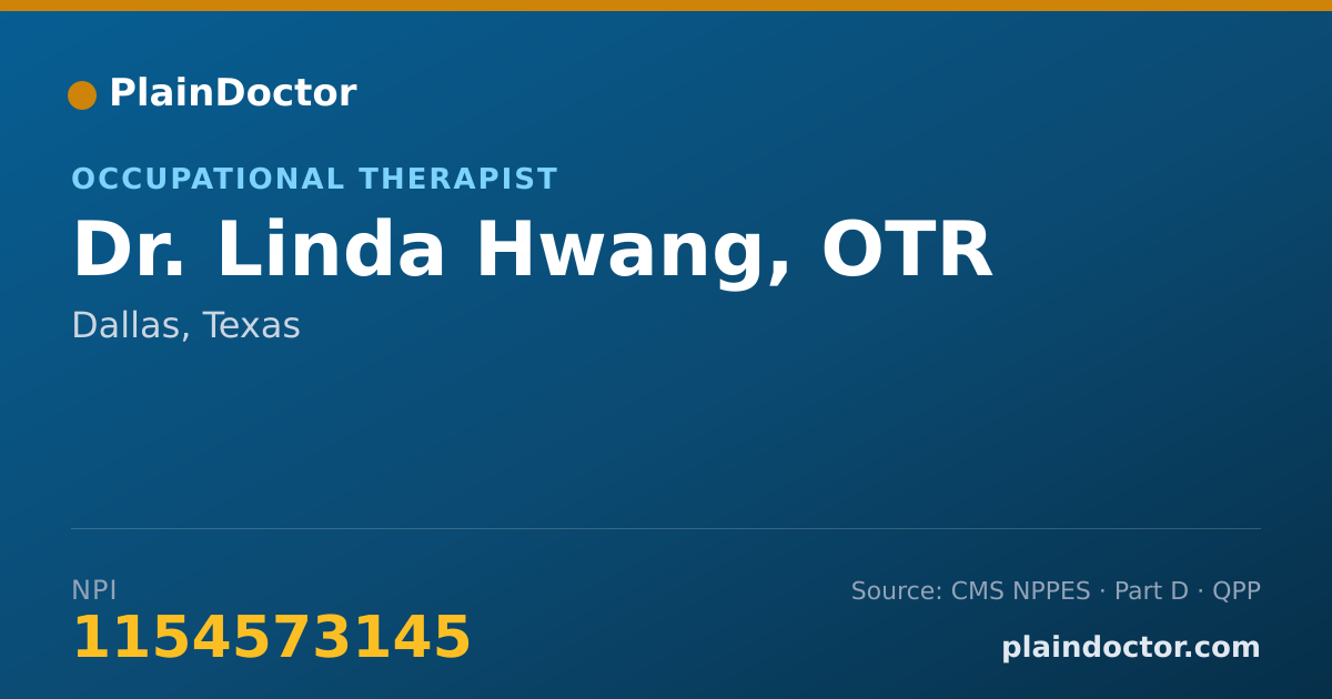 Shareable card for Linda Hwang, OTR - Occupational Therapist, Dallas, TX