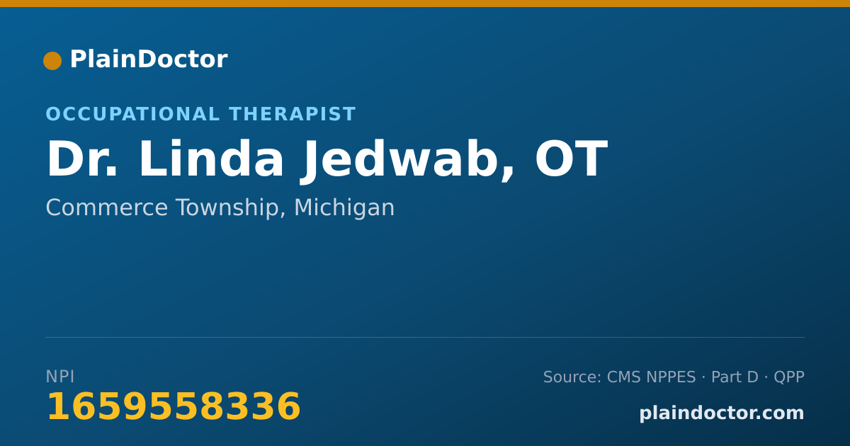 Shareable card for Linda Jedwab, OT - Occupational Therapist, Commerce Township, MI