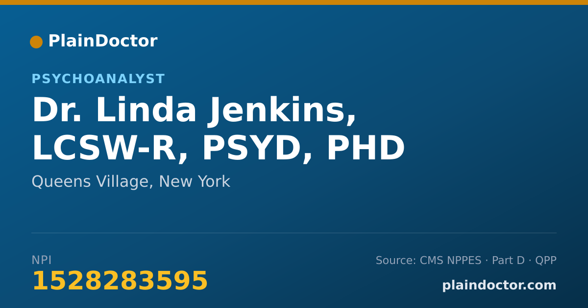 Shareable card for Linda Jenkins, LCSW-R, PSYD, PHD - Psychoanalyst, Queens Village, NY