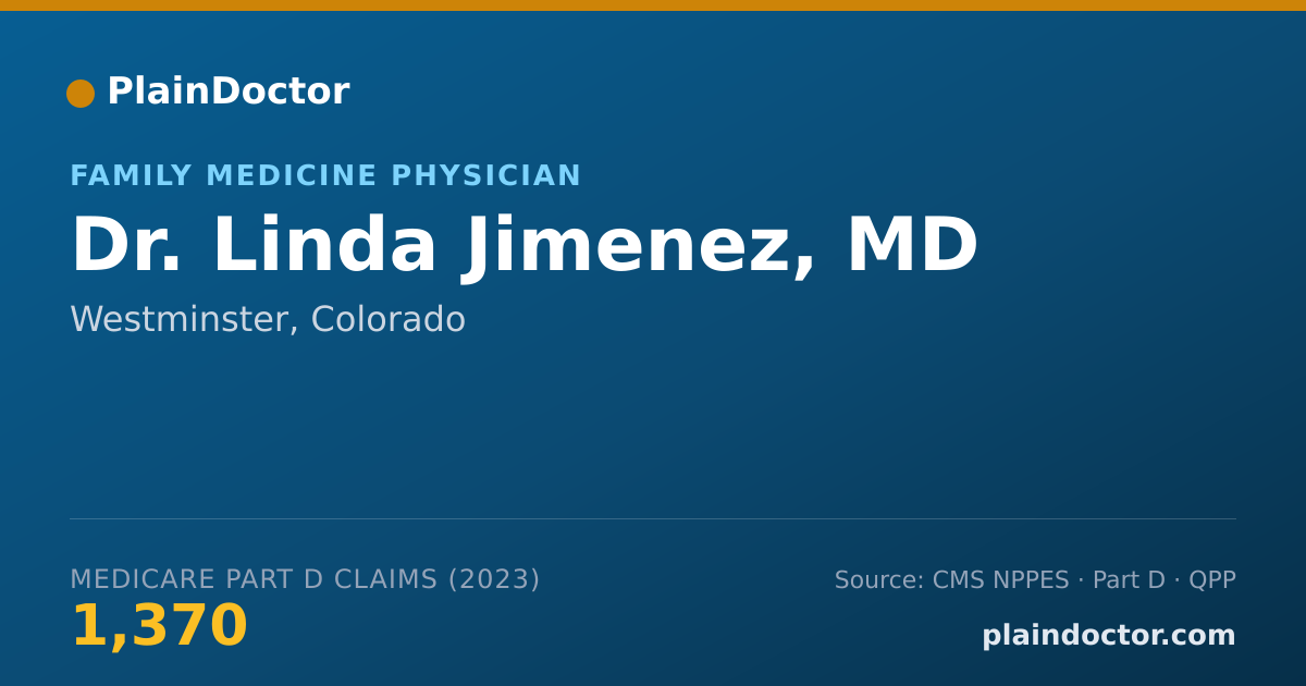 Shareable card for Linda Jimenez, MD - Family Medicine Physician, Westminster, CO